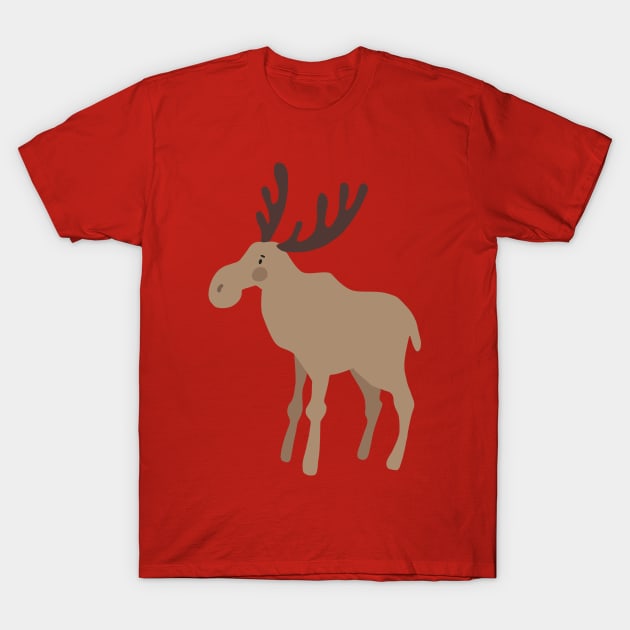 Christmas Moose T-Shirt by JunkyDotCom